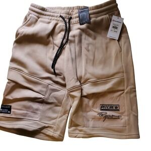 Southpole Mens Cargo‎ Sweat Shorts Latte Beige Pitcrew Racing Team Size M
